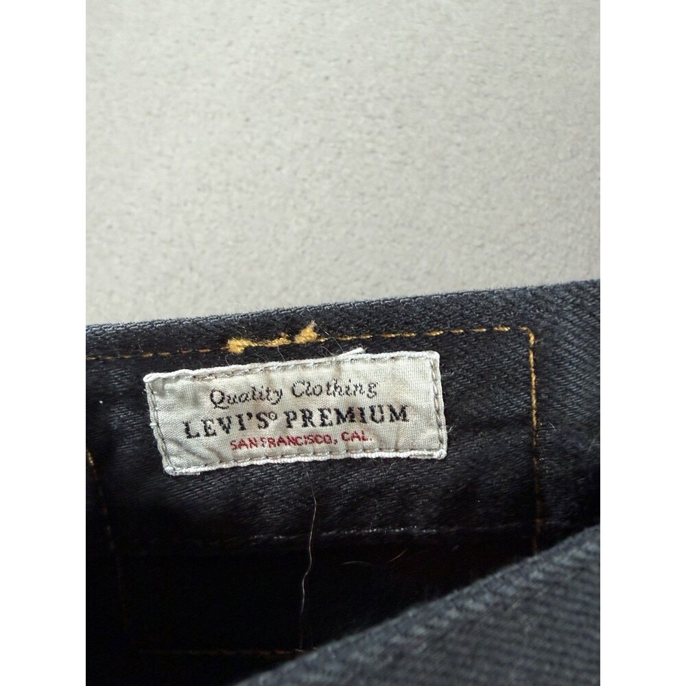 Levis 501 Premium Jeans Mens 31x32 Black Straight Leg Button Fly Casual Big E - Picture 4 of 12